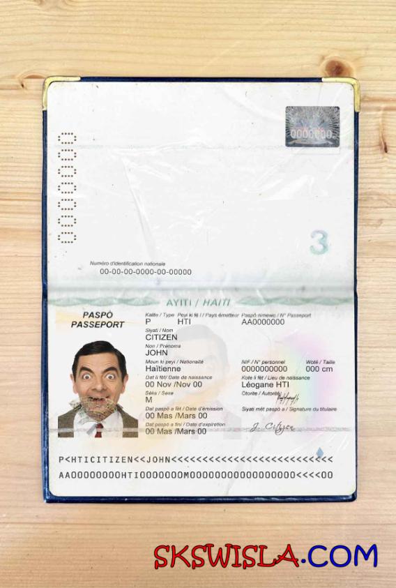 Haiti zdjęcie do paszportu pliki PSD, skan i fotografowany obraz